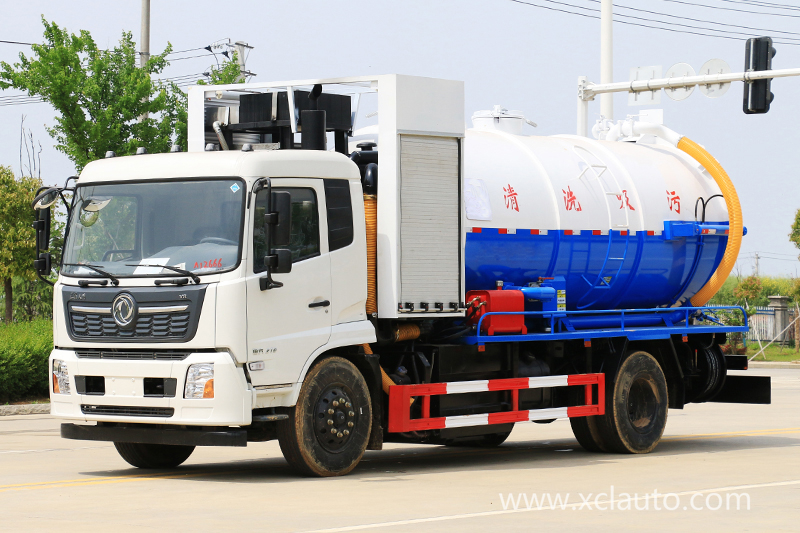 National six Dongfeng Tianjin 15 square cleaning suction truck