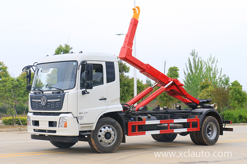 Dongfeng 6 Wheels Hook Lift Truck Detachable Garbage Truck 12cbm/12m3 4*2