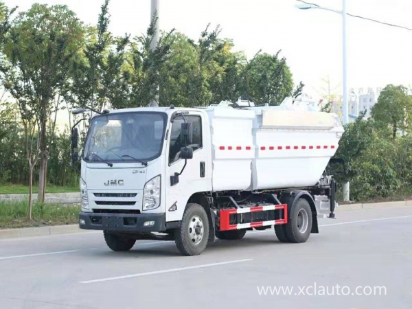 8 cubic Jiangling Kaiyun after loading and hanging bucket garbage truck