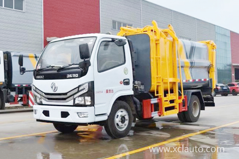 Dongfeng 5CBM 120HP 4X2 6 Wheels Side Loader bucket lifting Truck refuse collect